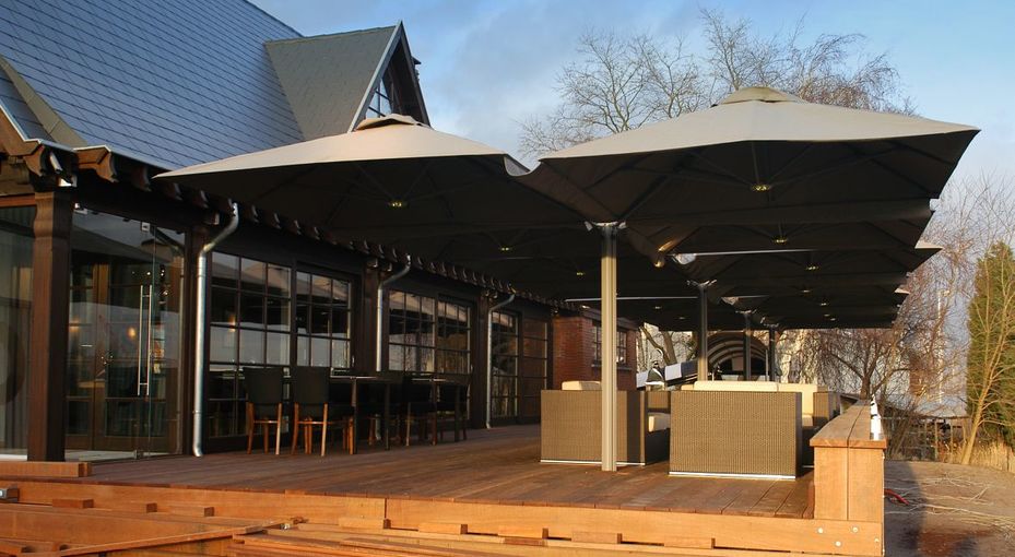 Parasole ogrodowe PROSTOR PR6 czteroczaszowe wyprodukowane w Belgii